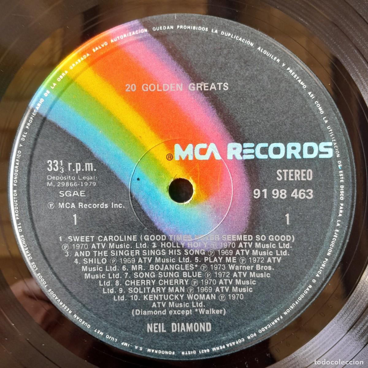Discos de vinilo: NEIL DIAMOND : 20 DIAMOND HITS [MCA - ESP 1979] LP/COMP - Foto 3
