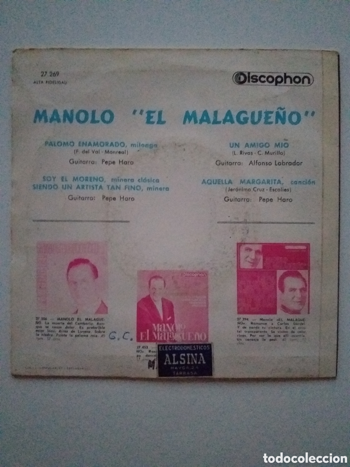 Discos de vinilo: VINILO EP MANOLO EL MALAGUE&Ntilde;O - Foto 2