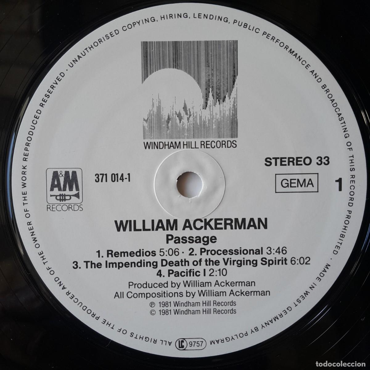 Discos de vinilo: WILLIAM ACKERMAN : PASSAGE [WINDHAM HILL - DEU 1981] LP/GAT - Foto 5