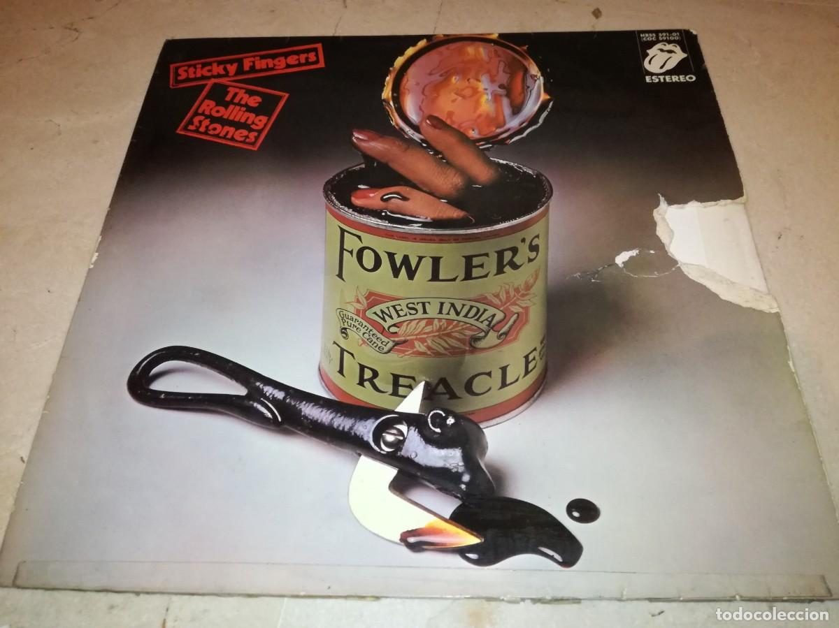 Discos de vinilo: THE ROLLING STONES-STICKY FINGERS-PRIMERA EDICI&Oacute;N ESPA&Ntilde;OLA 1971-PORTADA CENSURADA-LOGO BLANCO