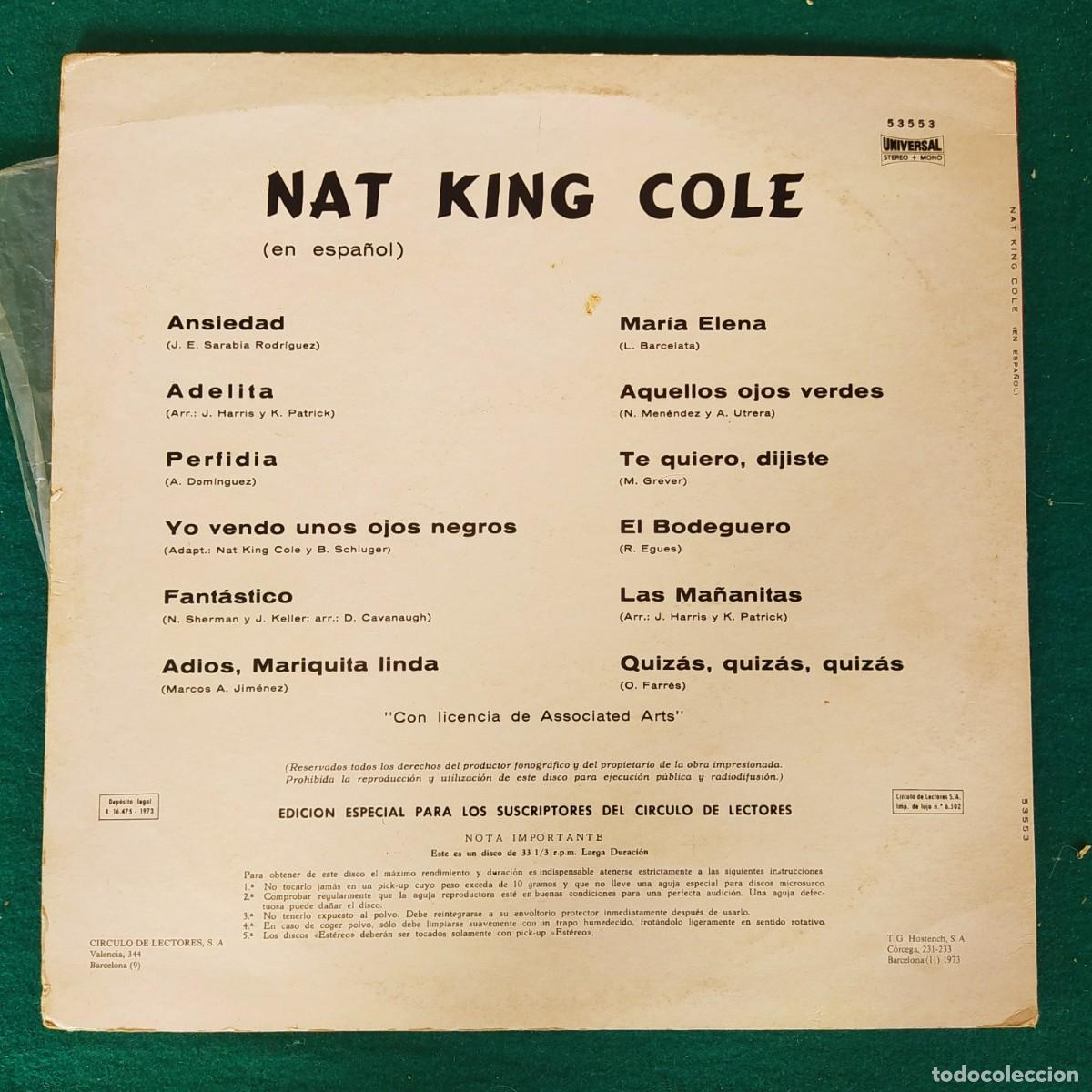 Discos de vinilo: Nat King Cole &ndash; En Espa&ntilde;ol - Foto 2
