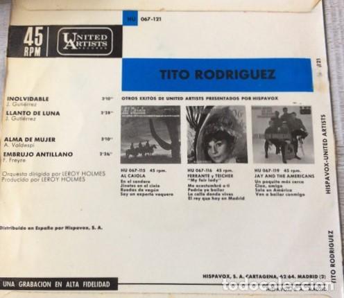Discos de vinilo: Tito Rodriguez &ndash; Inolvidable - EP - Foto 2
