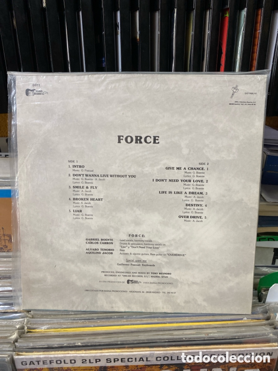 Discos de vinilo: Force - Don&rsquo;t Wanna Live Without You - Foto 2