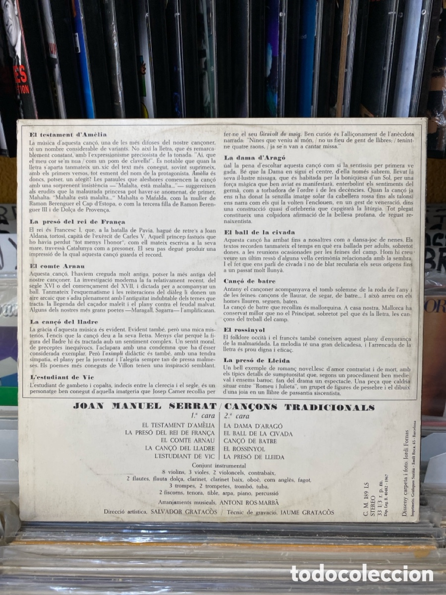 Discos de vinilo: Joan Manuel Serrat - Cancons Tradicionals - Foto 2