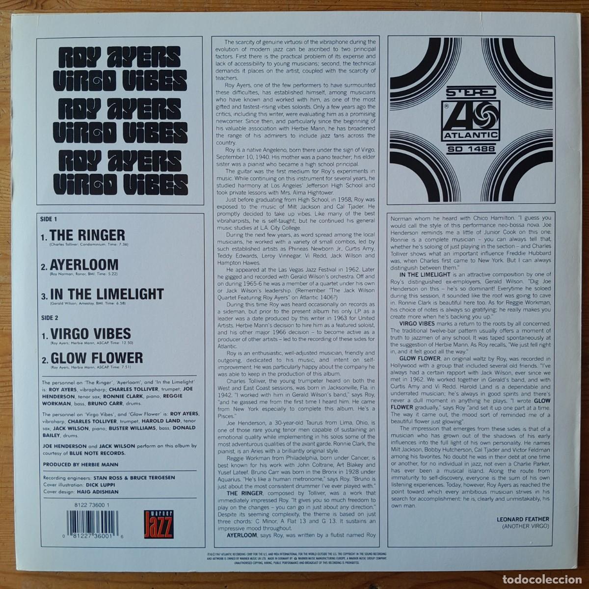 Discos de vinilo: ROY AYERS : VIRGO VIBES [ATLANTIC - DEU 2002] LP - Foto 2
