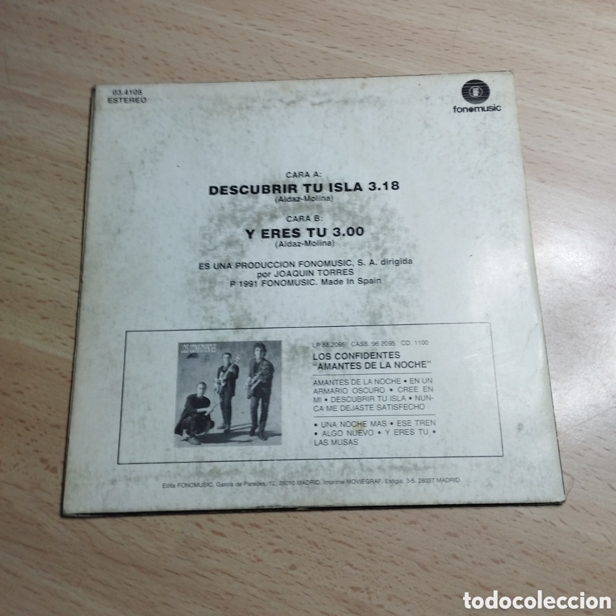 Discos de vinilo: Single 7&rdquo; Los Confidentes 1991 descubrir tu isla + y eres t&uacute; - Foto 2