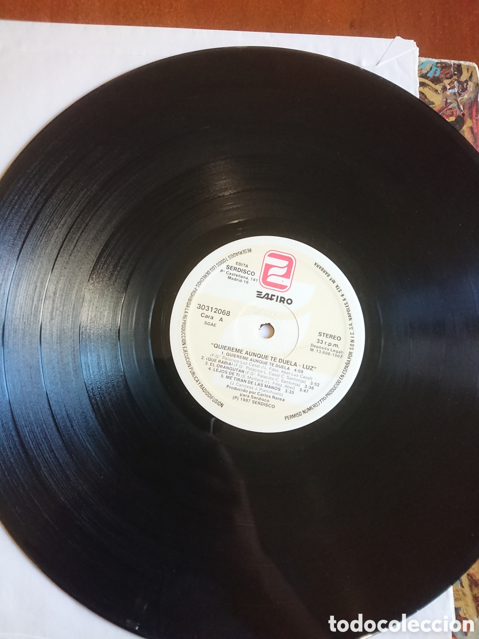 Discos de vinilo: Luz - Qui&eacute;reme aunque duela - Foto 4