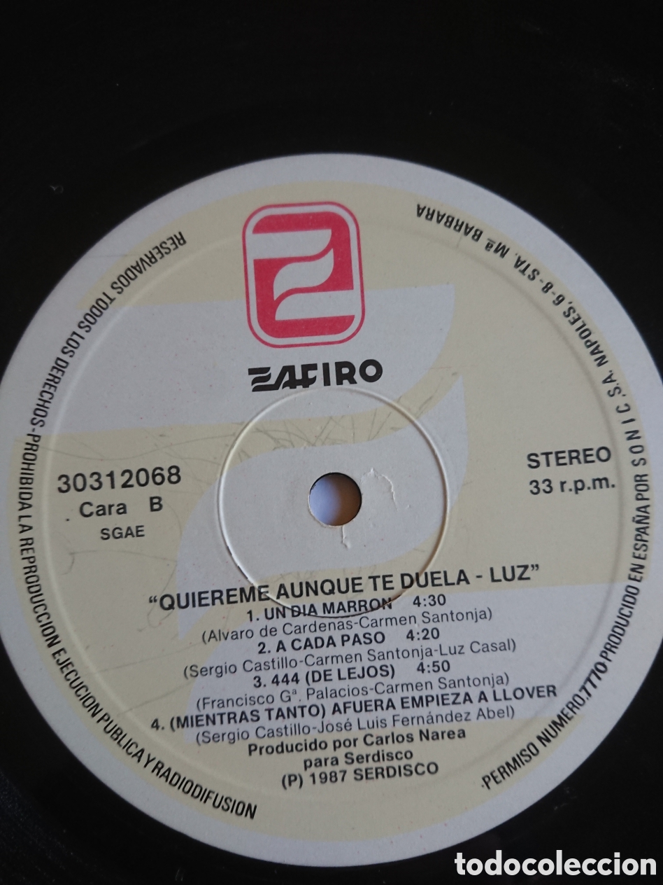 Discos de vinilo: Luz - Qui&eacute;reme aunque duela - Foto 7