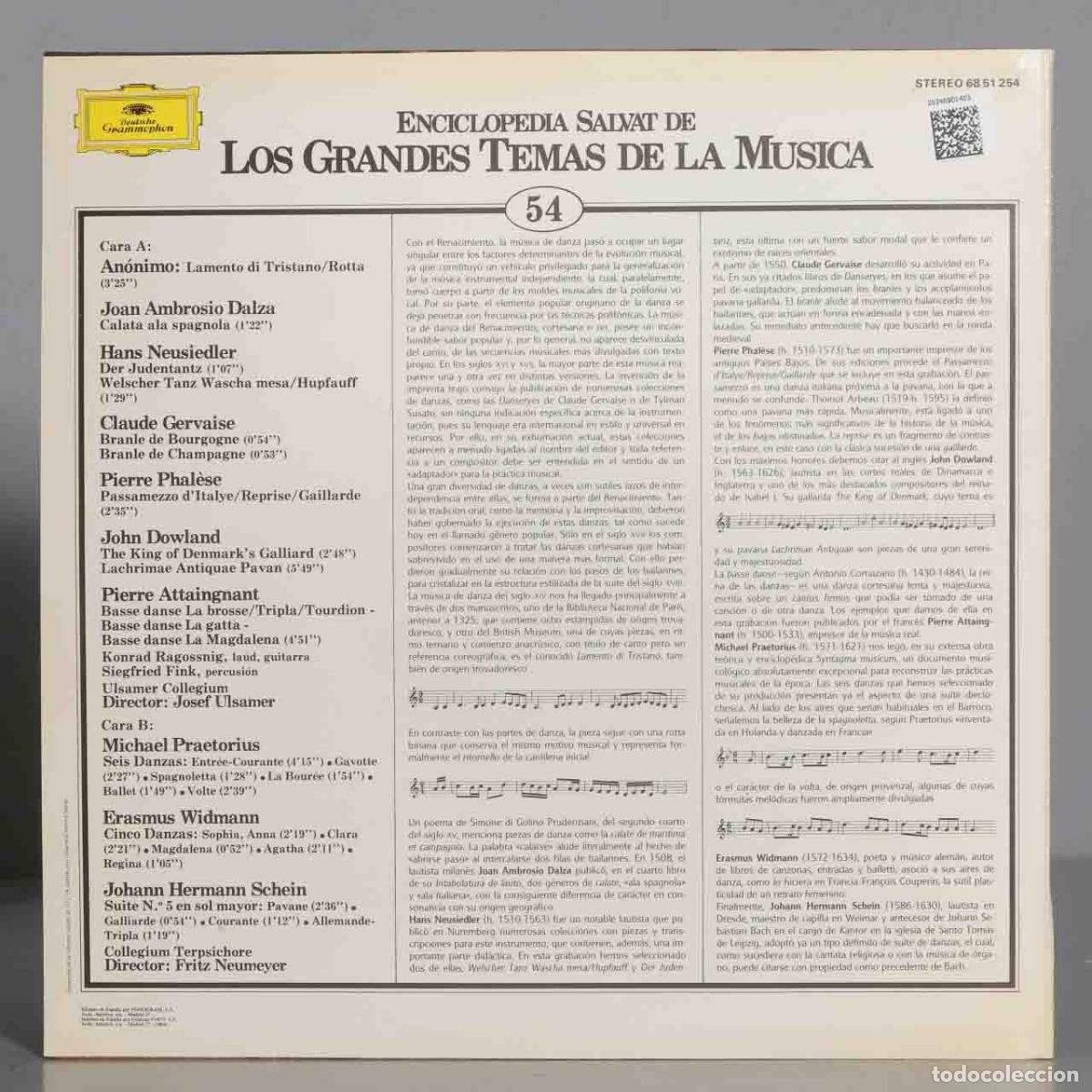 Discos de vinilo: LP. Danzas Del Renacimiento SALVAT 54 - Foto 2