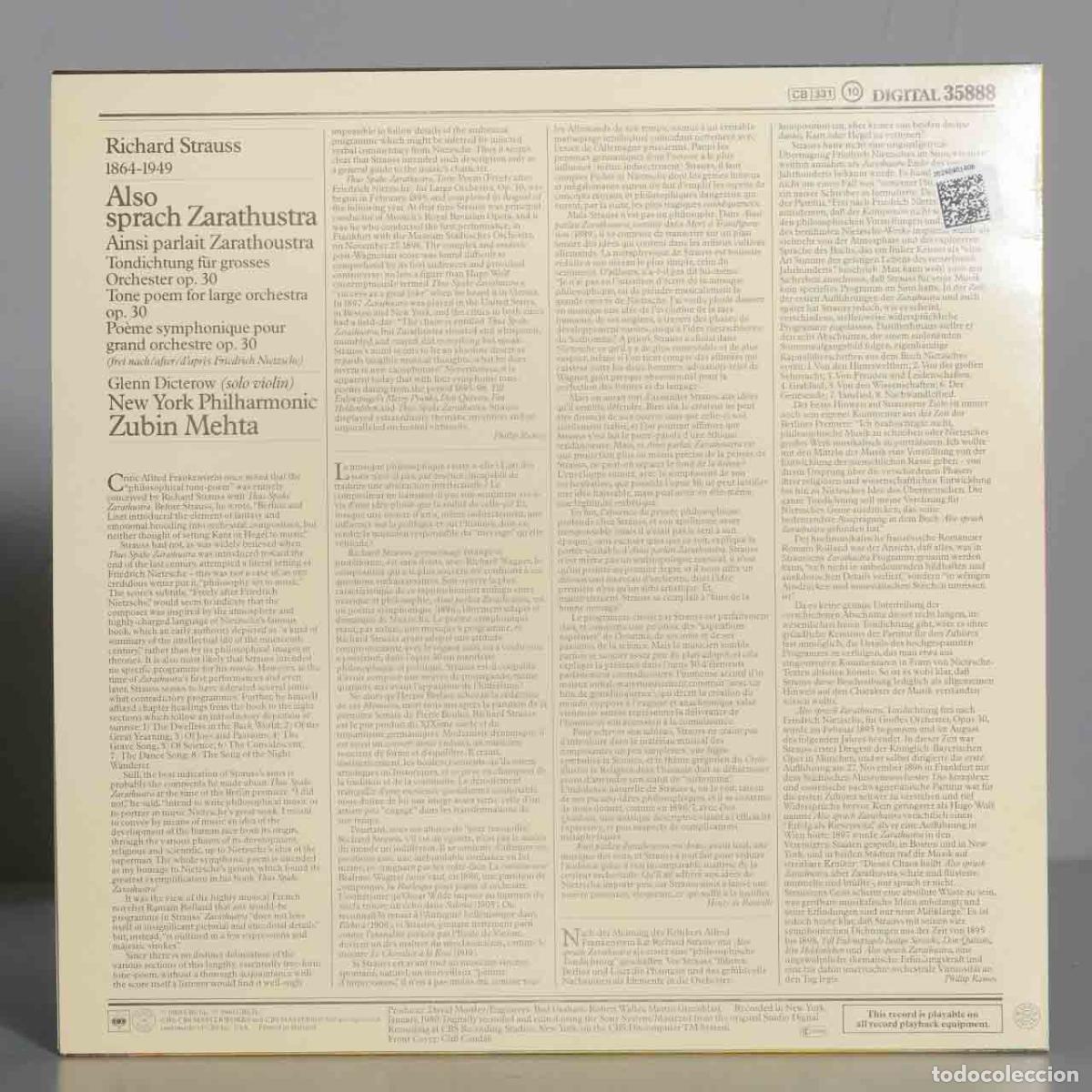 Discos de vinilo: LP. Strauss, Mehta &ndash; Mehta Strauss Also Spach Zarathusra - Foto 2