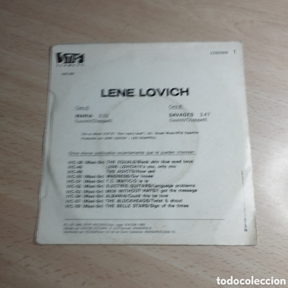 Discos de vinilo: Single 7&rdquo; PROMO. Lene Lovich 1983 Mar&iacute;a + savages - Foto 2