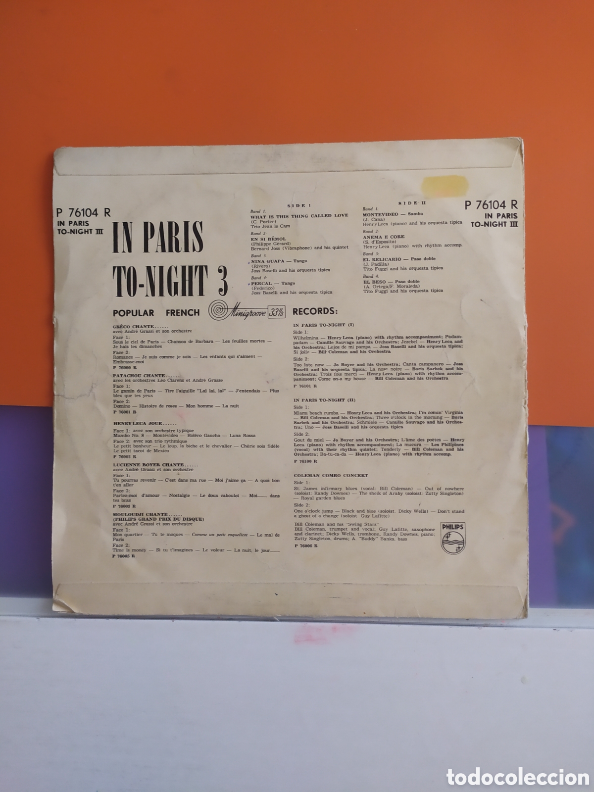Discos de vinilo: Lp 10&rdquo; Various.&nbsp;In Paris Tonight III - Foto 2