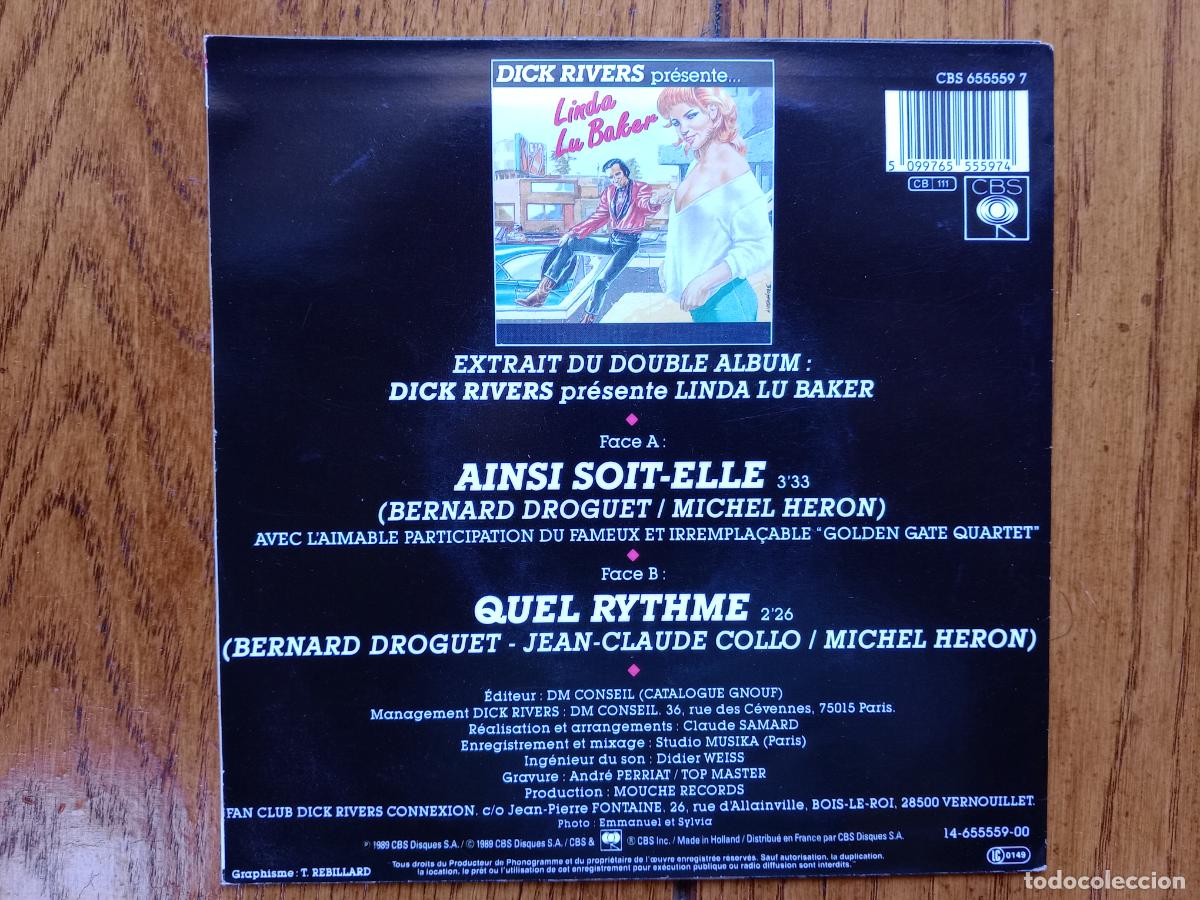 Discos de vinilo: Dick Rivers - ainsi soit-elle + quel rythme - Foto 2