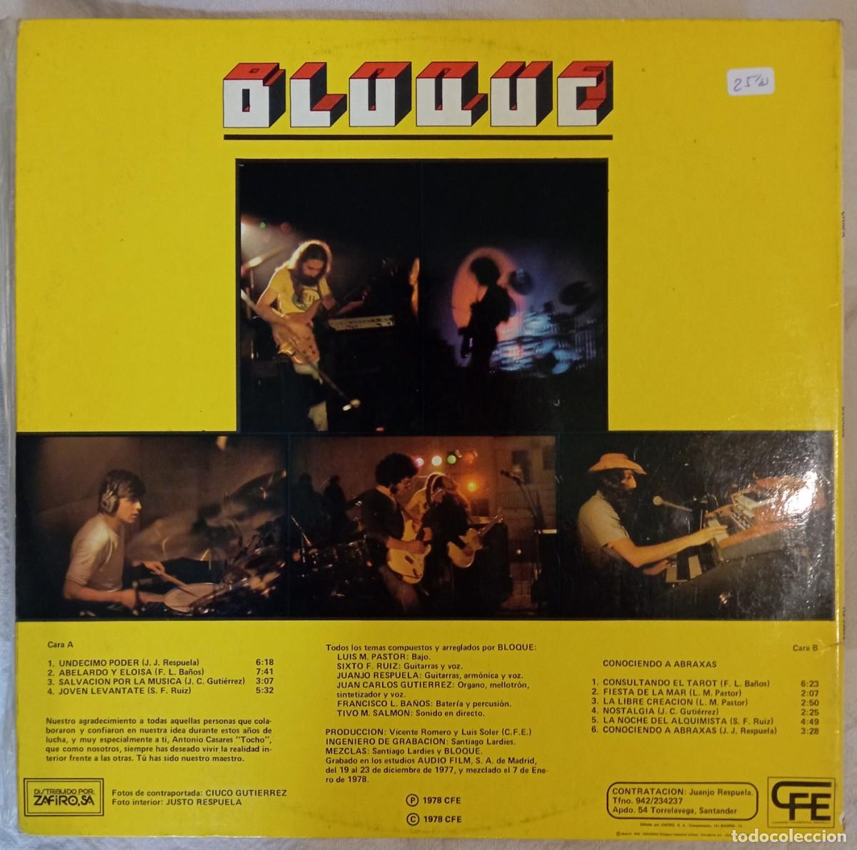 Discos de vinilo: BLOQUE - BLOQUE (1&ordf; ED.) - Foto 2