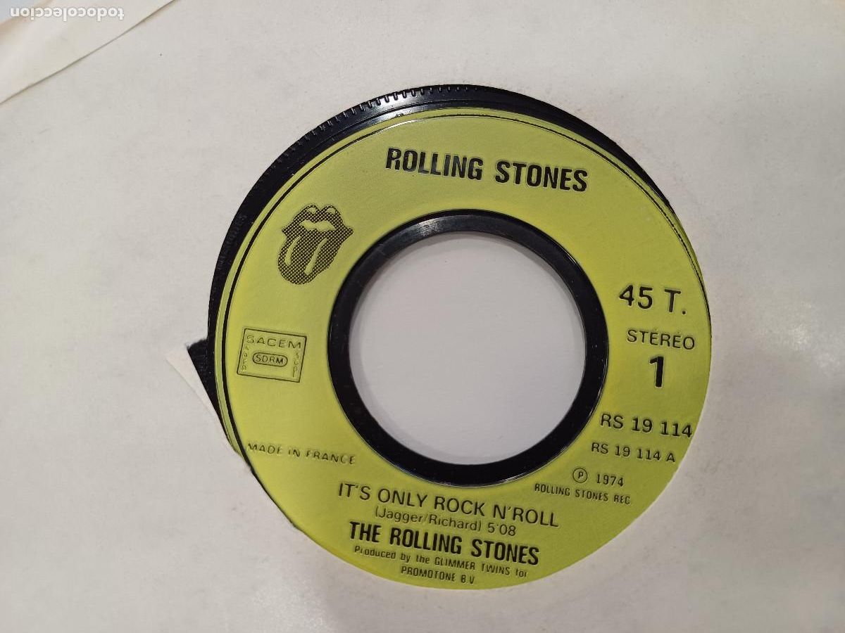 Discos de vinilo: ROLLING STONES/ITS ONLY ROCK N ROLL/SINGLE. - Foto 1