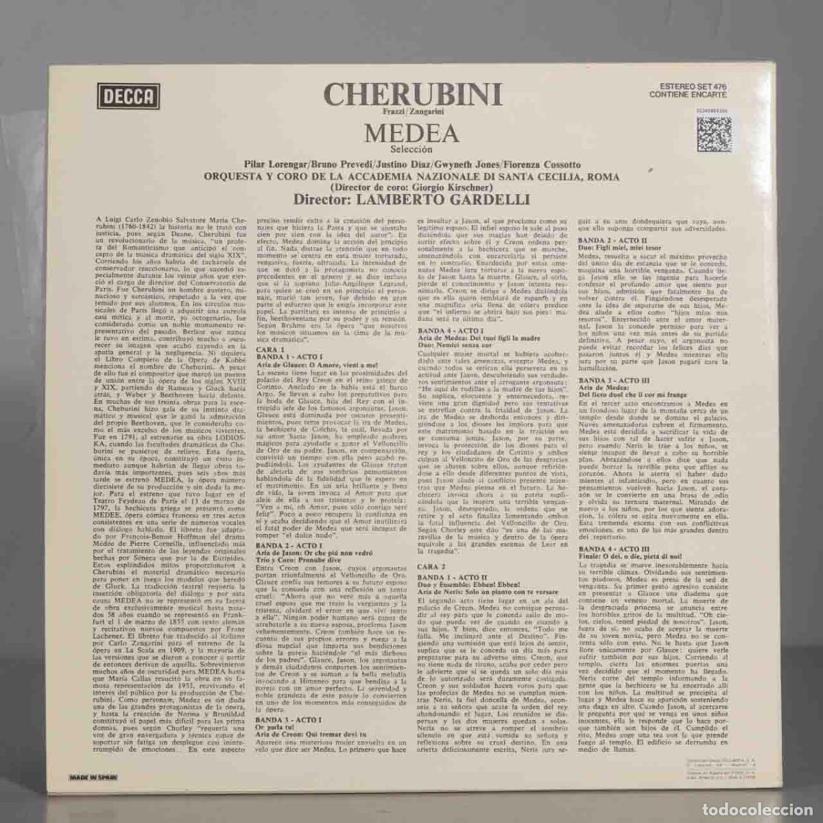 Discos de vinilo: LP. Gardelli &ndash; Medea. CHERUBINI - Foto 2