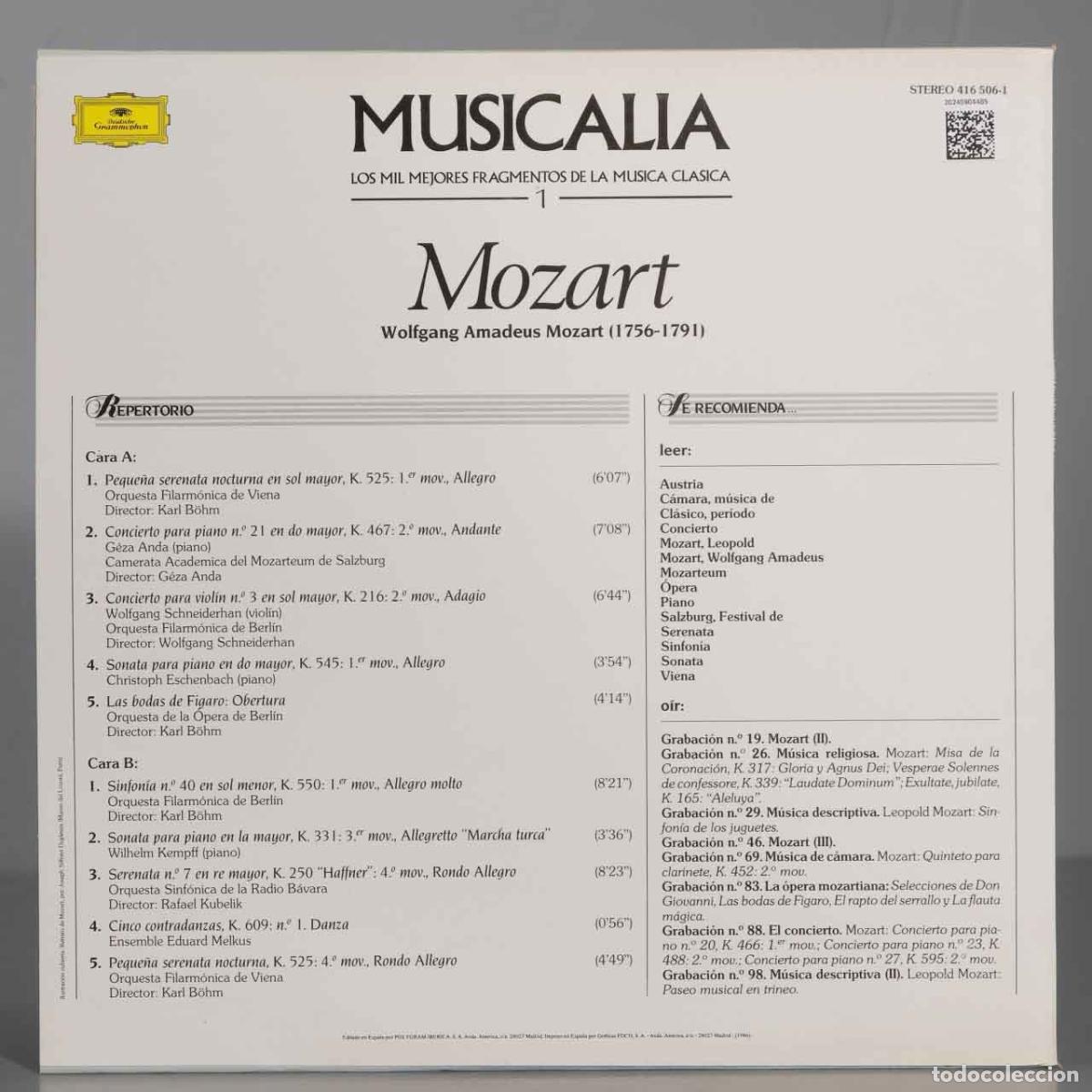 Discos de vinilo: LP. MOZART. 1 MUSICALIA - Foto 2