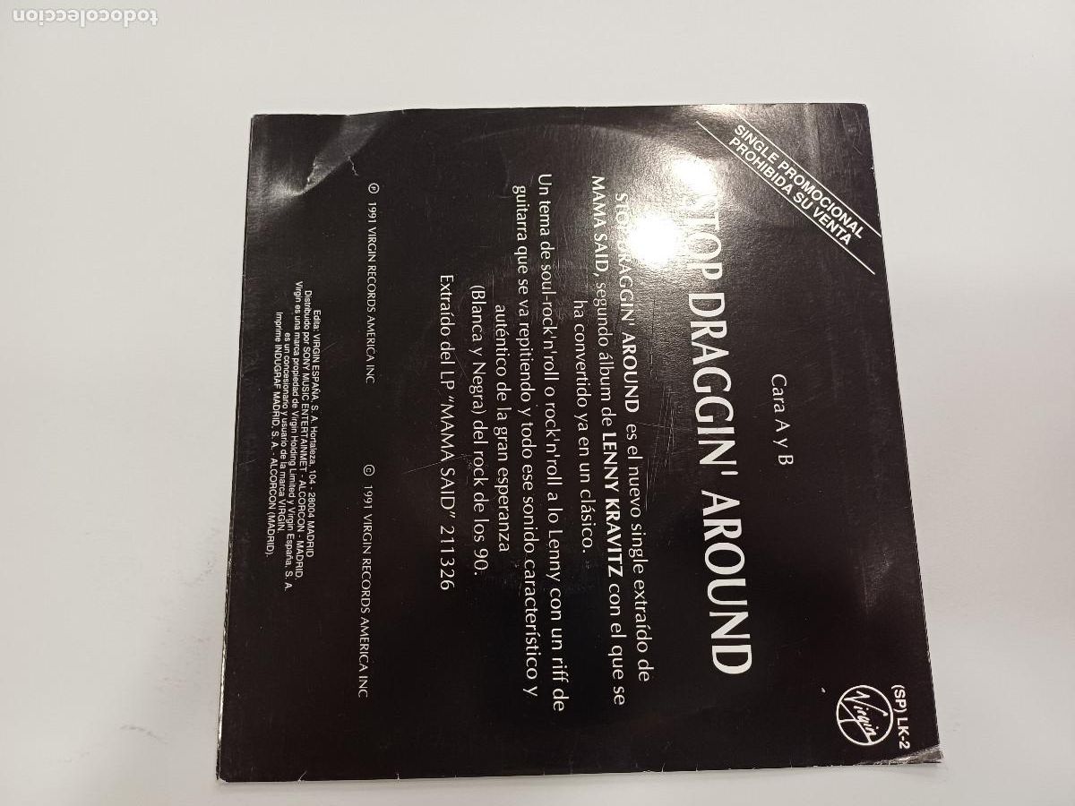 Discos de vinilo: LENNY KRAVITZ/STOP DRAGGIN AROUND/SINGLE PROMOCIONAL. - Foto 3