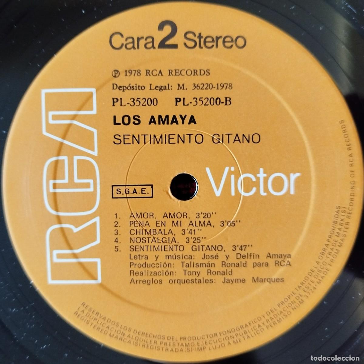 Discos de vinilo: LOS AMAYA ** Sentimiento Gitano ** VINILO LP 1978 - Foto 4