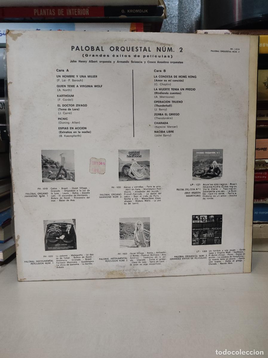 Discos de vinilo: PALOBAL ORQUESTAL N2 GRANDES EXITOS DE PELICULAS - Foto 2