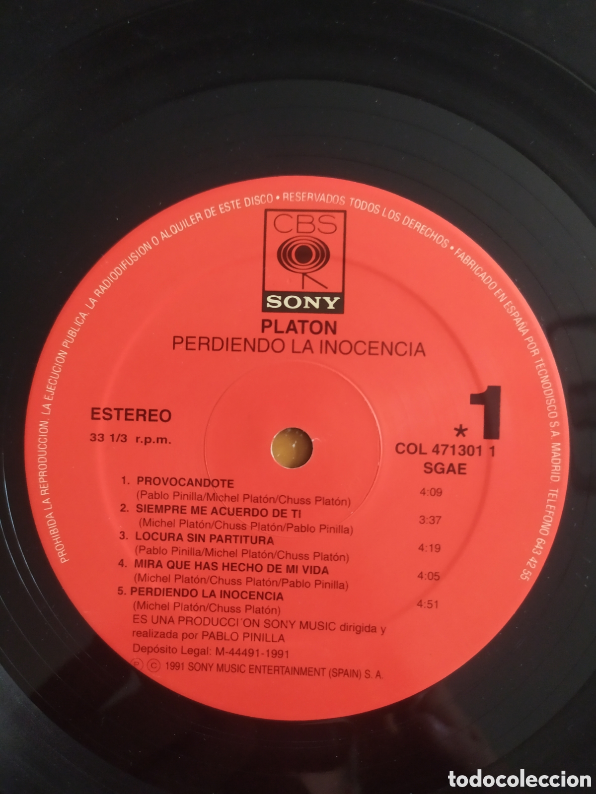 Discos de vinilo: Lp Plat&oacute;n. Perdiendo la inocencia - Foto 5
