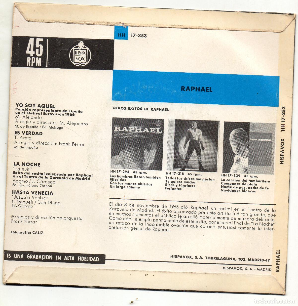 Discos de vinilo: RAPHAEL - YO SOY AQUEL + 3 EP.S - 1966 - Foto 2