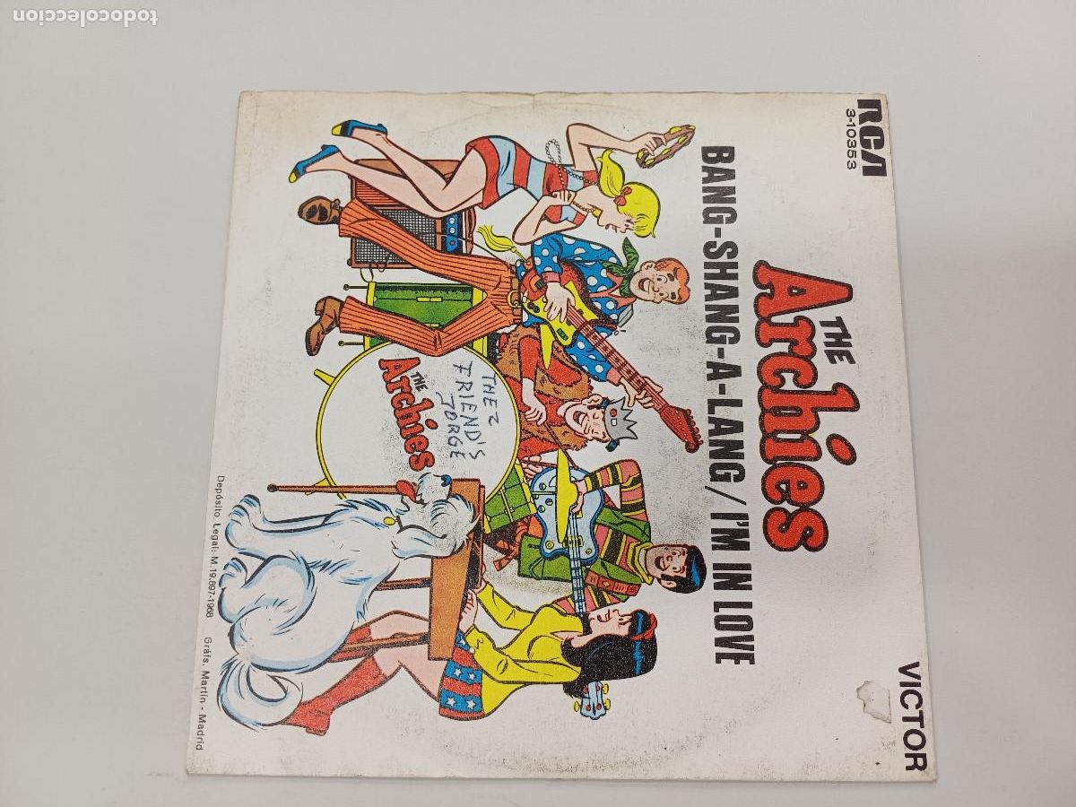 Discos de vinilo: THE ARCHIES/BANG SHANG A LANG/SINGLE. - Foto 3