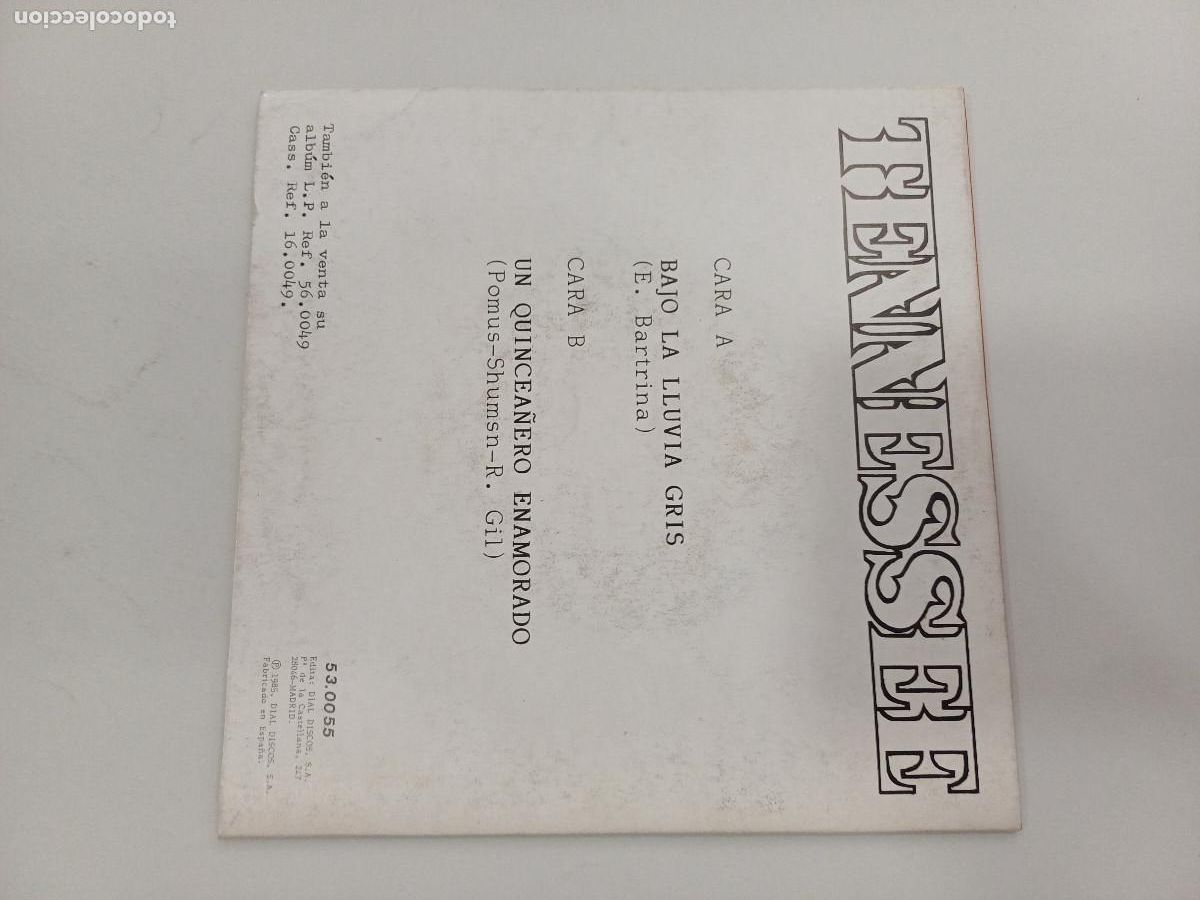 Discos de vinilo: TENNESSEE/BAJO LA LLUVIA GRIS/SINGLE. - Foto 3