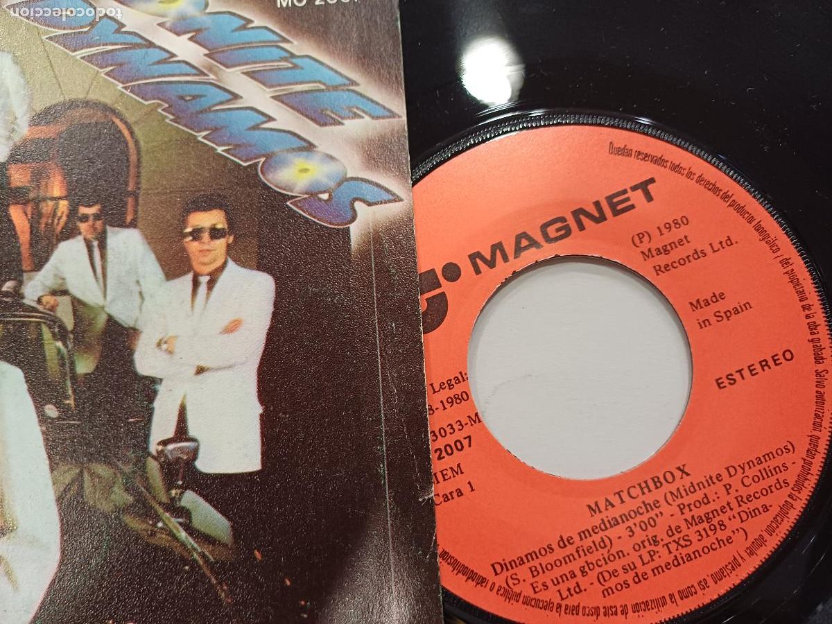 Discos de vinilo: MATCHBOX/DINAMOS DE MEDIANOCHE/SINGLE. - Foto 2