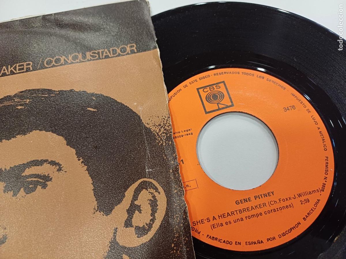 Discos de vinilo: GENE PITNEY/SHES A HEARTBREAKER/SINGLE. - Foto 2