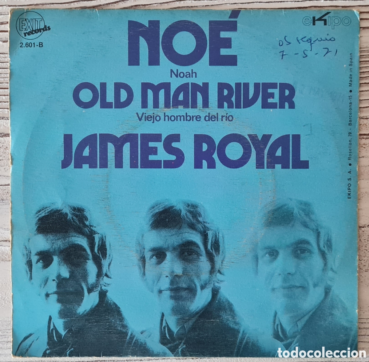 Discos de vinilo: SINGLE - JAMES ROYAL - NOE - 1971 - Foto 2