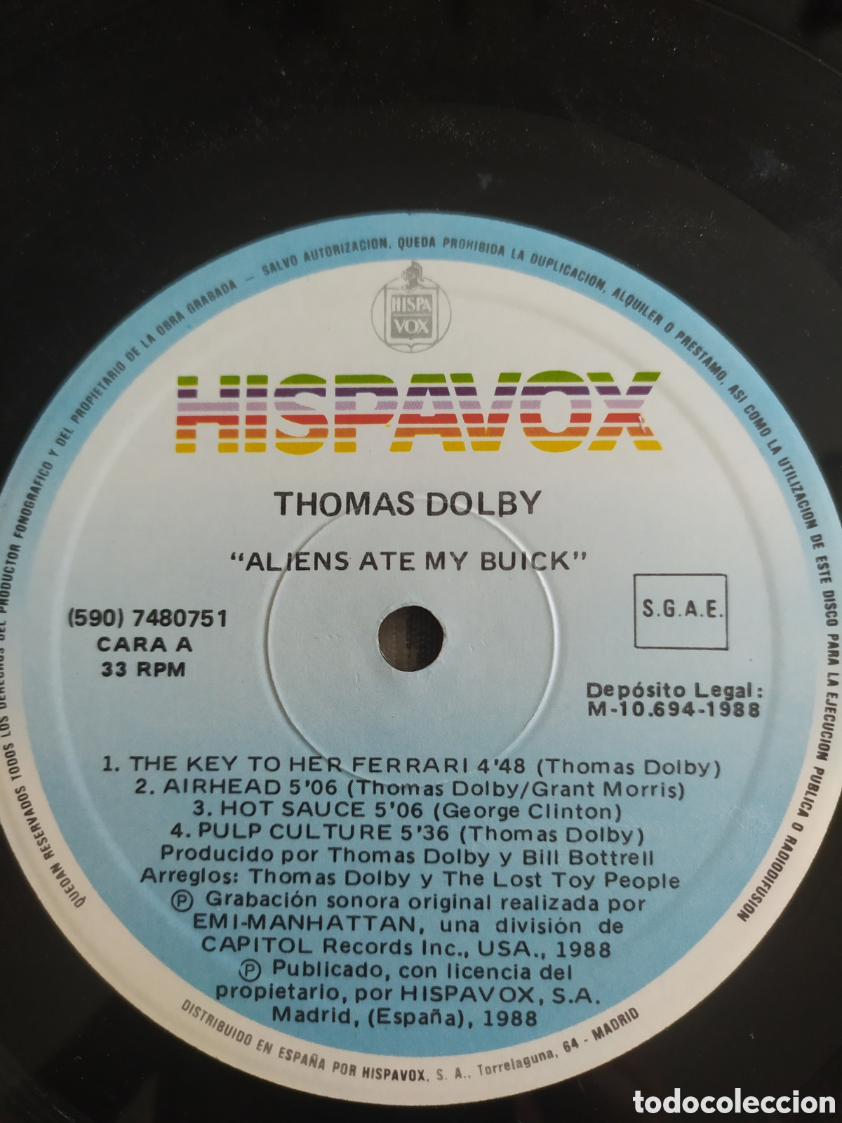 Discos de vinilo: Lp Thomas Dolby.&nbsp;Aliens Ate My Buick - Foto 3