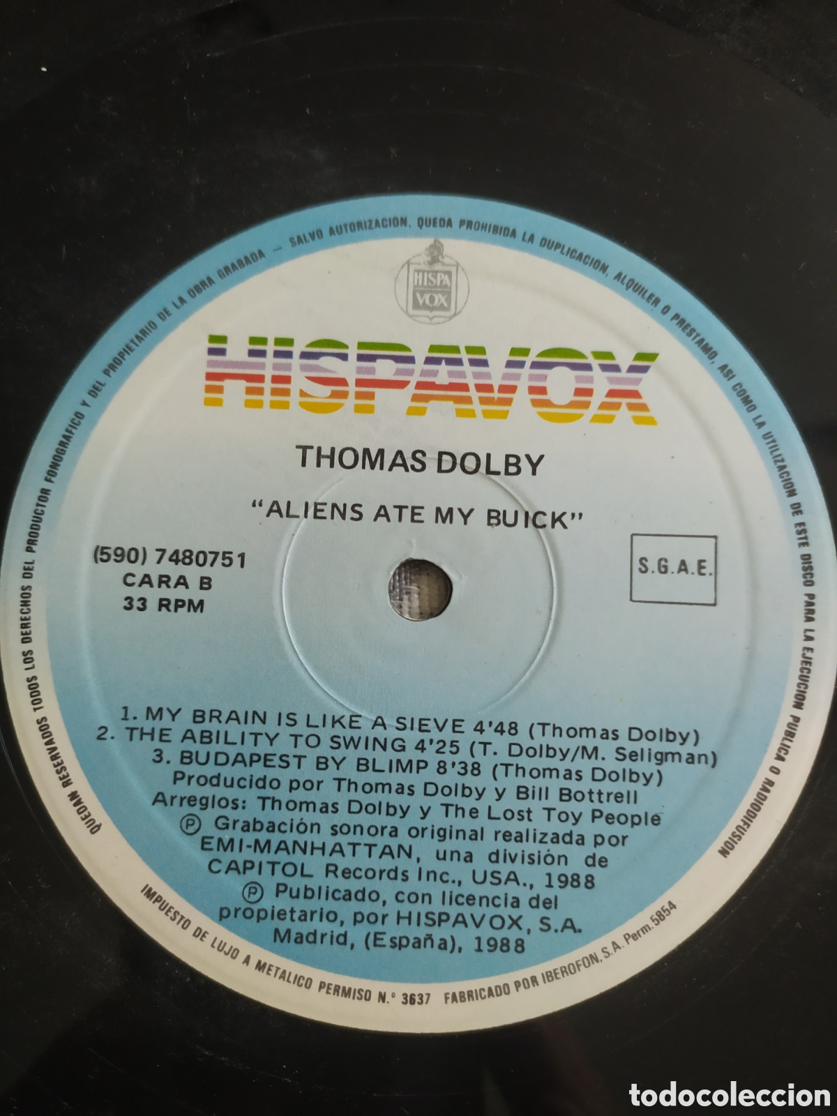Discos de vinilo: Lp Thomas Dolby.&nbsp;Aliens Ate My Buick - Foto 4