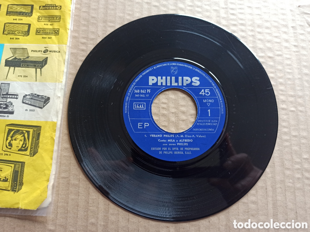 Discos de vinilo: Mila y Alfredo verano Philips 7&rdquo; Single 1966 - Foto 1