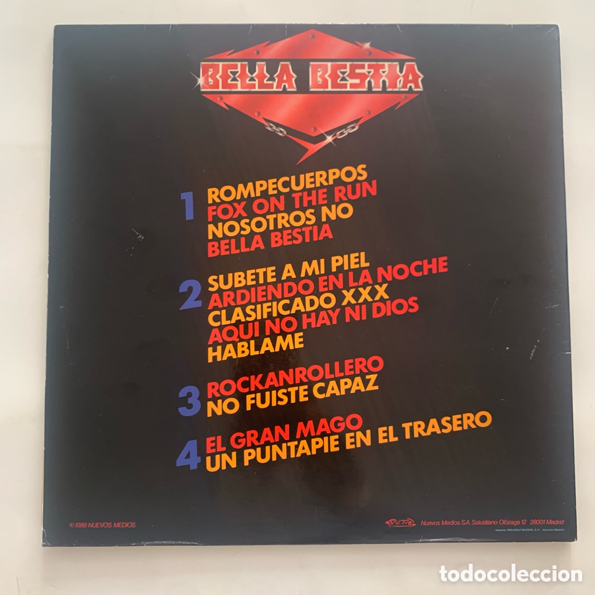 Discos de vinilo: lp Bella Bestia &ndash; Lista Para Matar de 1986 - Foto 3