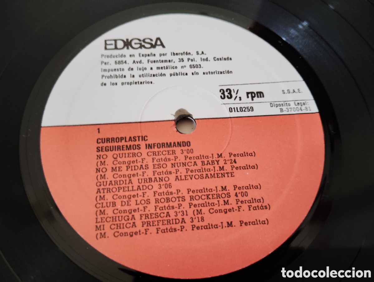 Discos de vinilo: CURROPLASTIC - SEGUIREMOS INFORMANDO ( 1981 ) - Foto 4