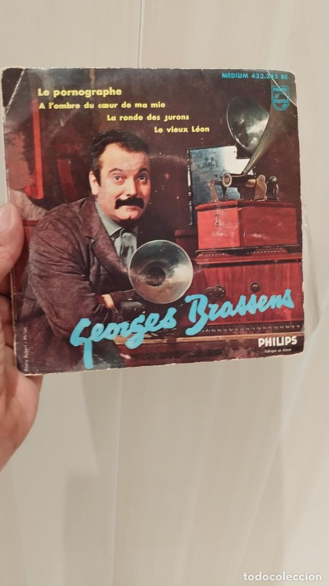 Discos de vinilo: Georges Brassens &ndash; Le Pornographe. Single 7&rdquo; - Foto 1