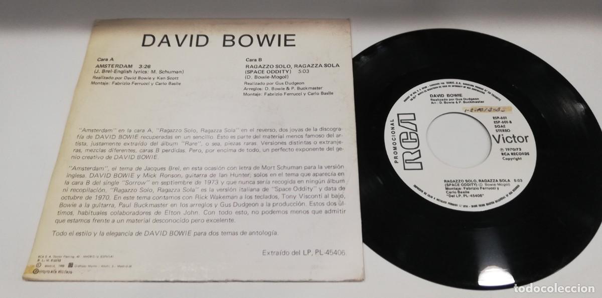 Discos de vinilo: MOST-David Bowie - Amsterdam (7&rdquo;, Single, Promo) - Foto 2