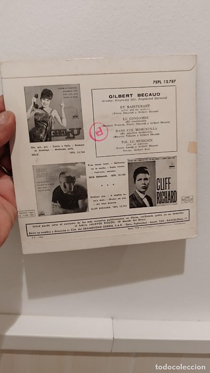 Discos de vinilo: Gilbert B&eacute;caud &ndash; Et Maintenant. Single 7&rdquo; - Foto 2