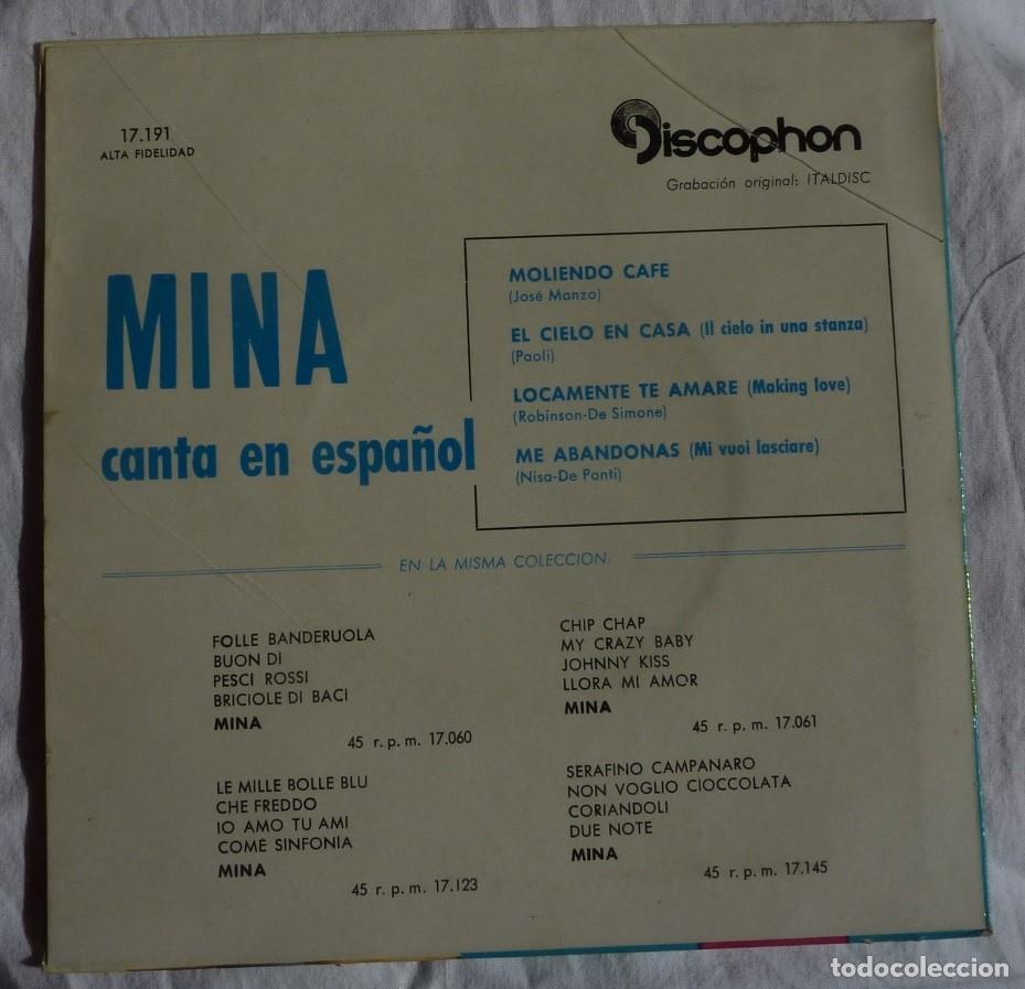 Discos de vinilo: MINA // MOLIENDO CAFE+3 // 1961 // EP - Foto 2