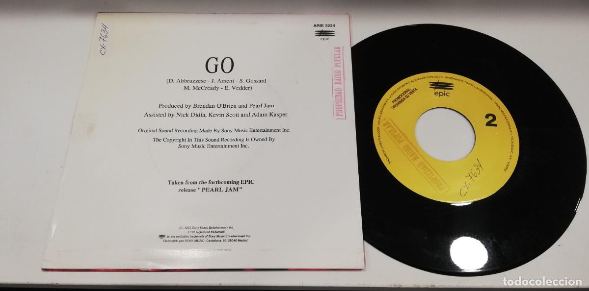 Discos de vinilo: MOST-Pearl Jam - Go (7&rdquo;, S/Sided, Promo) - Foto 2