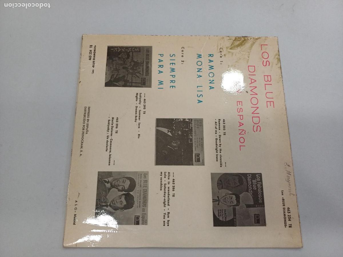 Discos de vinilo: LOS BLUE DIAMONDS/RAMONA/SINGLE. - Foto 3
