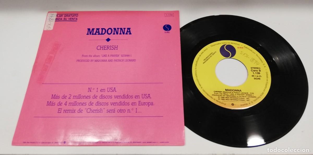 Discos de vinilo: MOST-Madonna - Cherish (7&rdquo;, Single, Promo) - Foto 2