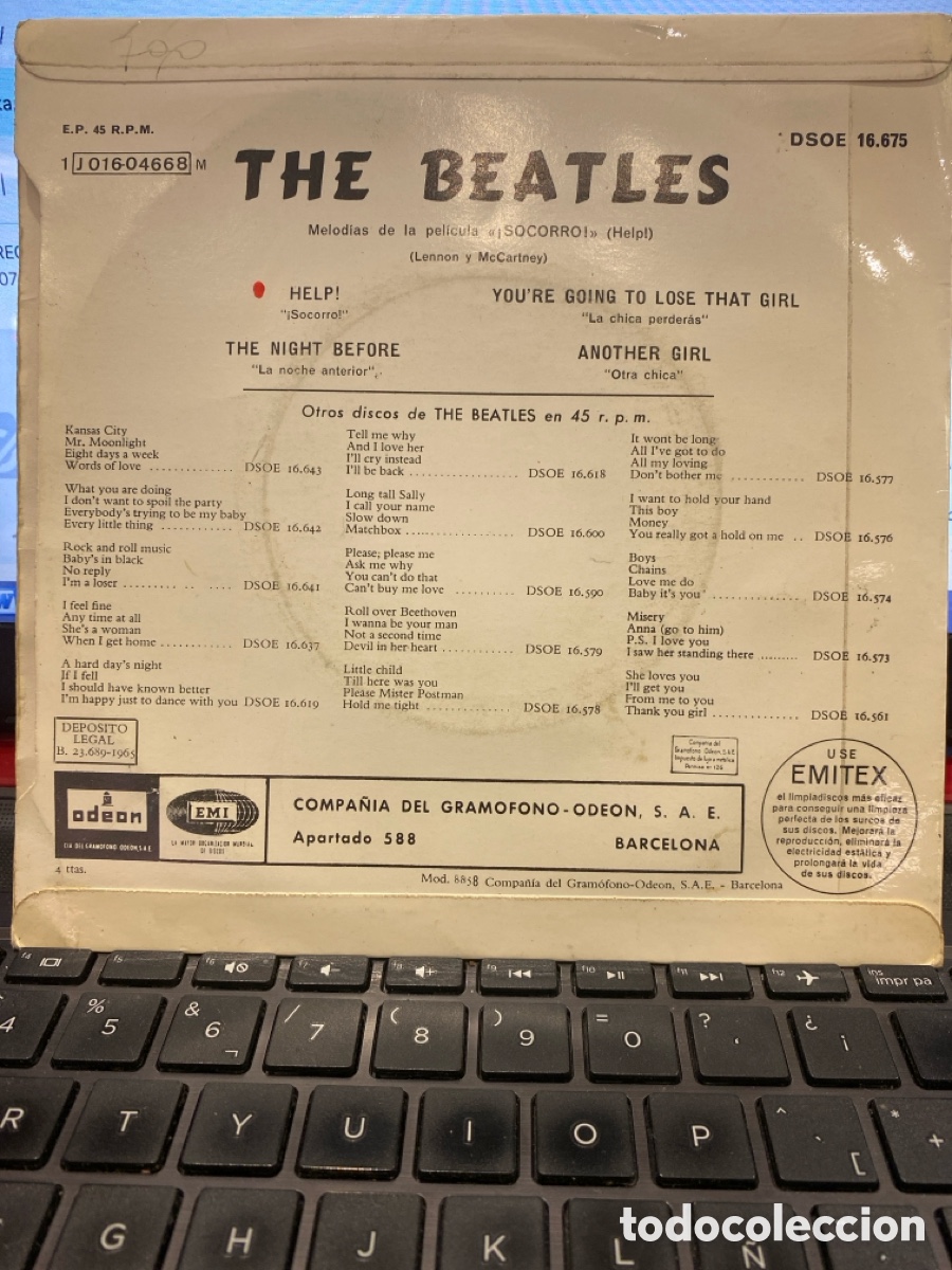 Discos de vinilo: THE BEATLES - HELP + 3 EP SPAIN 1965 - Foto 2