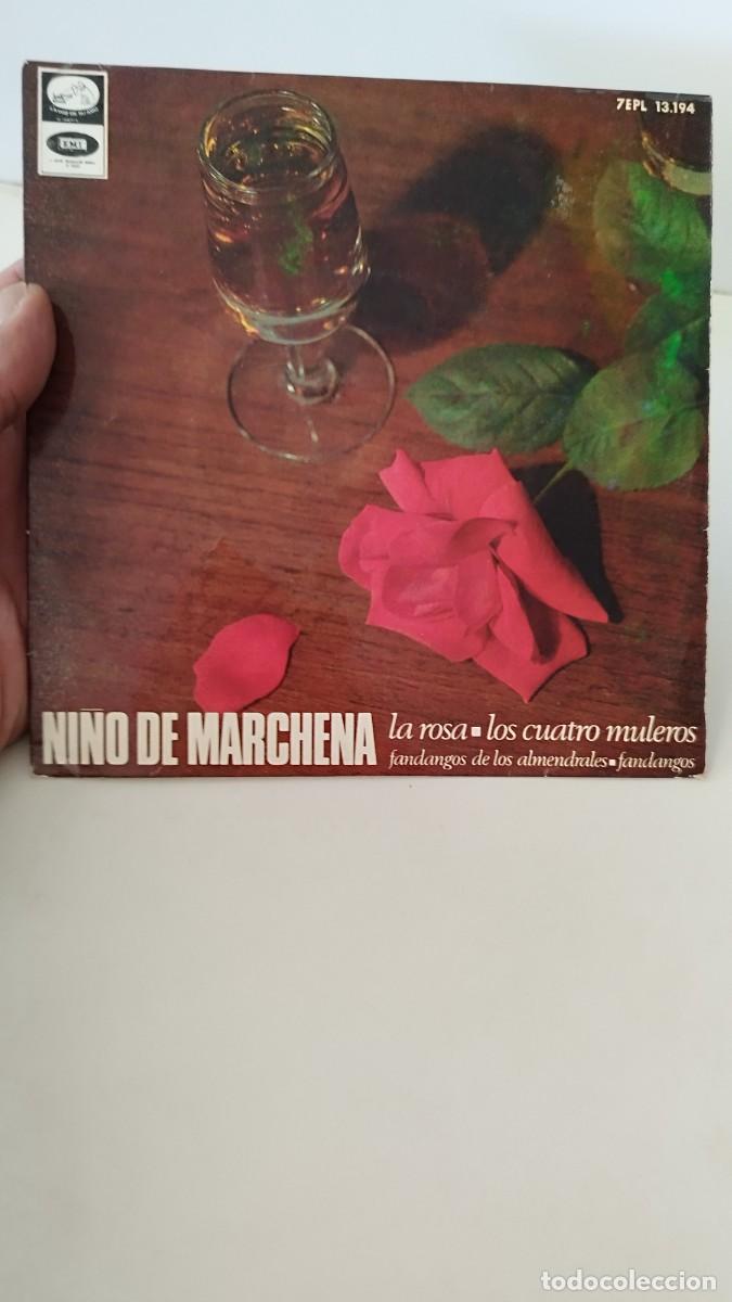 Discos de vinilo: NINO DE MARCHENA,la rosa, los cuatro muleros. Single 7&rdquo;. - Foto 1