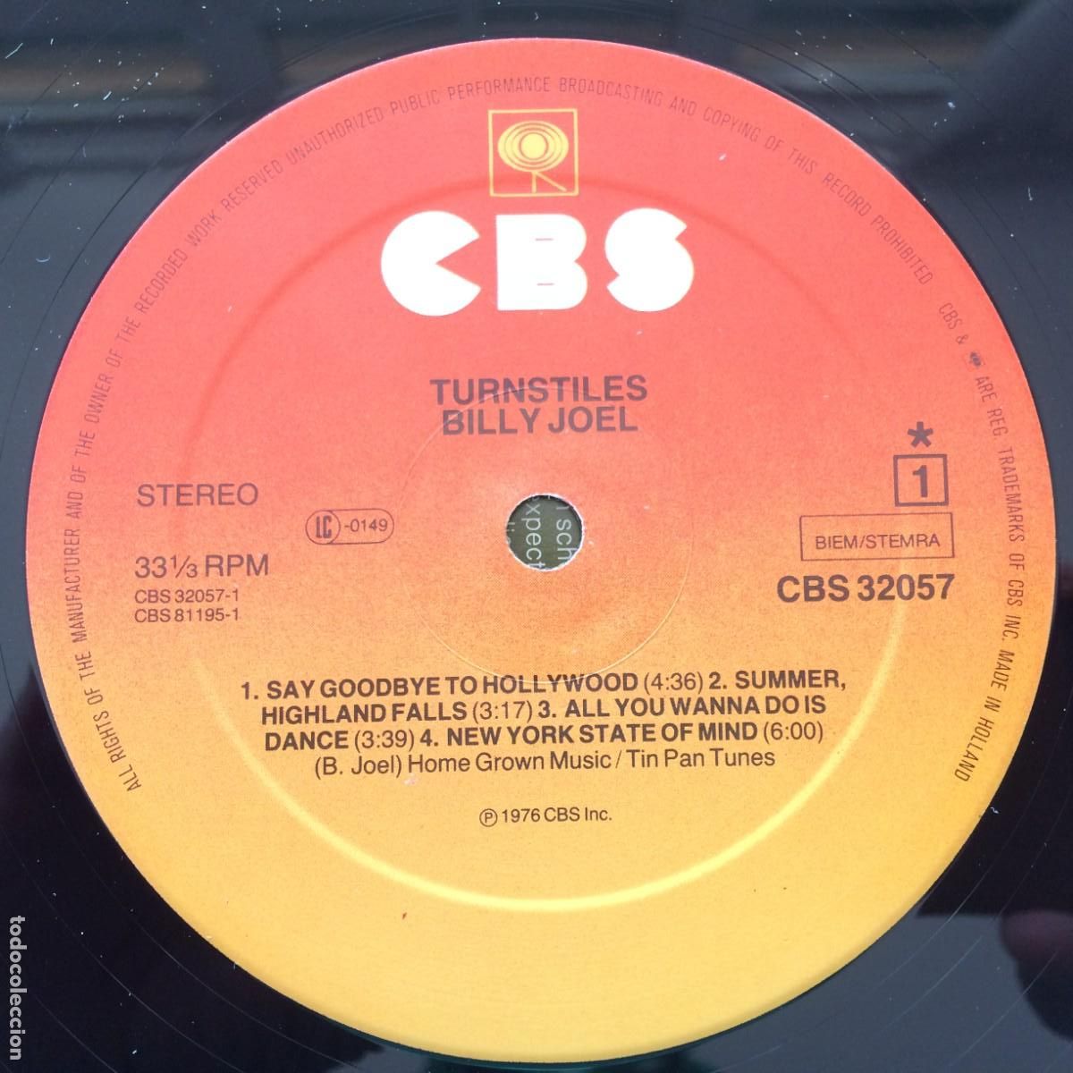Discos de vinilo: Billy Joel &lrm;&ndash; Turnstiles Holanda 1982 CBS - Foto 5