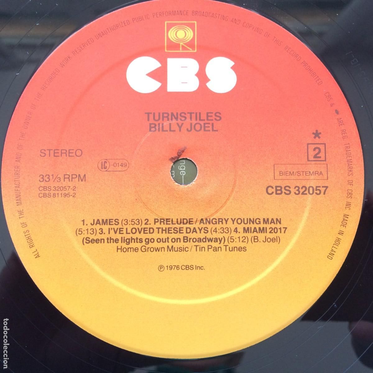 Discos de vinilo: Billy Joel &lrm;&ndash; Turnstiles Holanda 1982 CBS - Foto 6