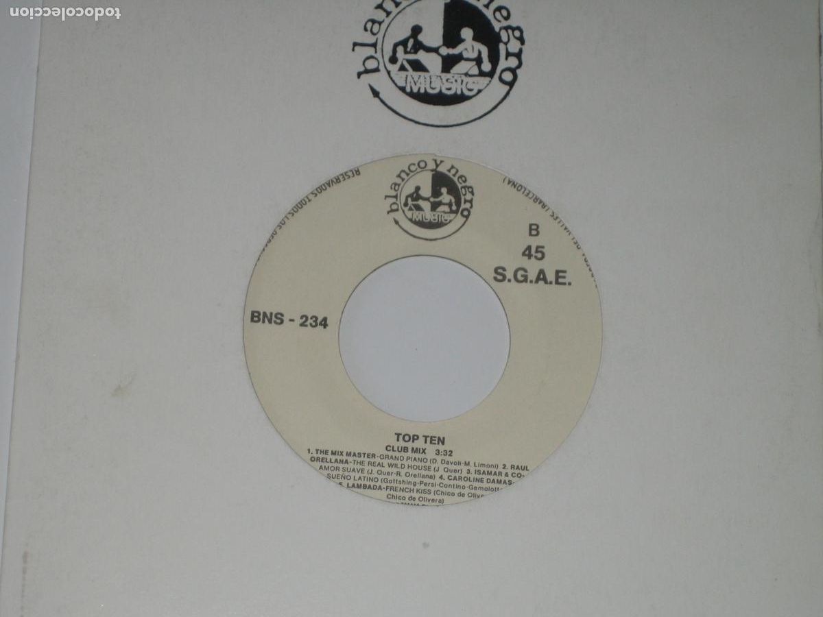 Discos de vinilo: DISCOFERTA - EP/SINGLE - TOP TEN - BLANCO Y NEGRO - Foto 1
