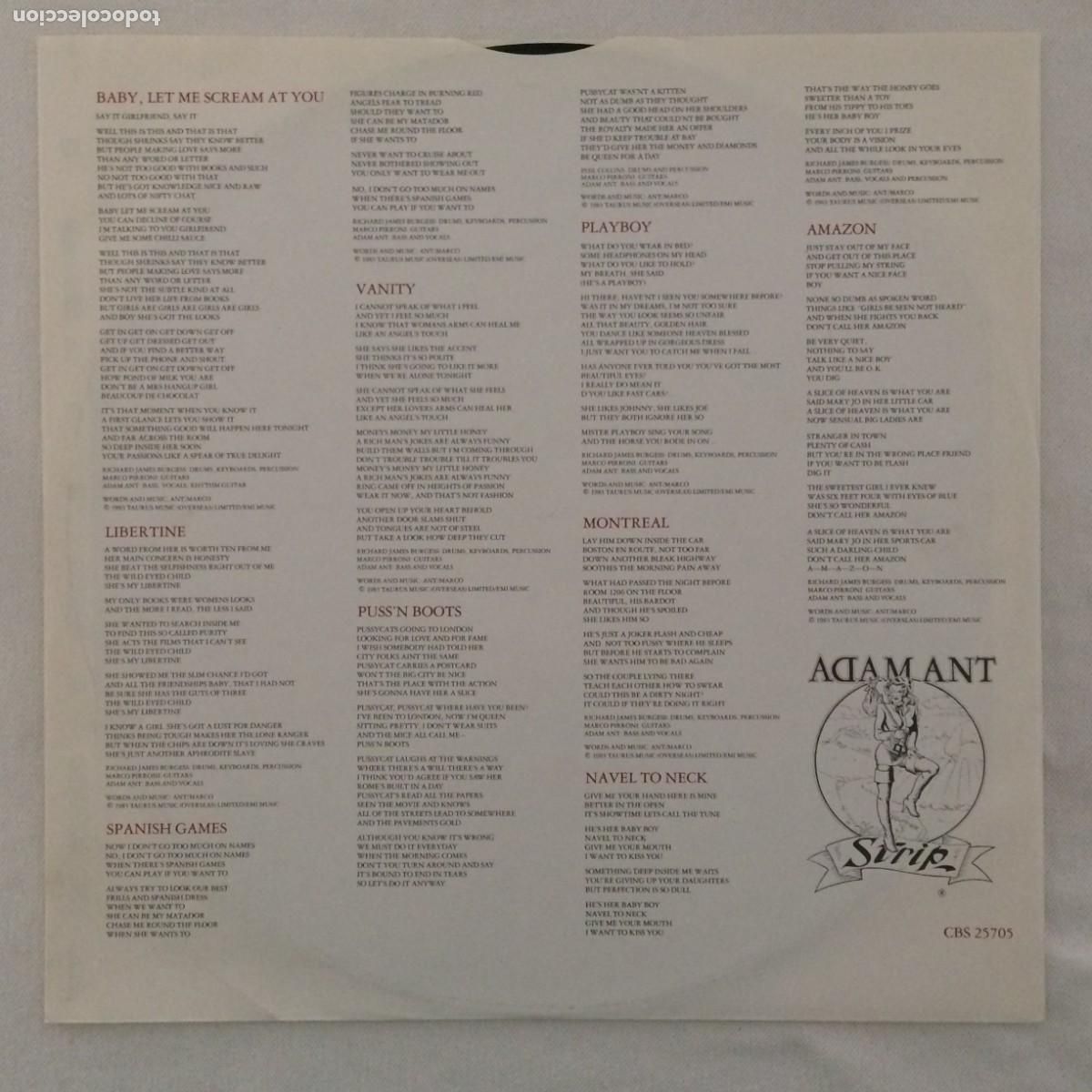 Discos de vinilo: Adam Ant &lrm;&ndash; Strip Holanda 1983 CBS - Foto 4