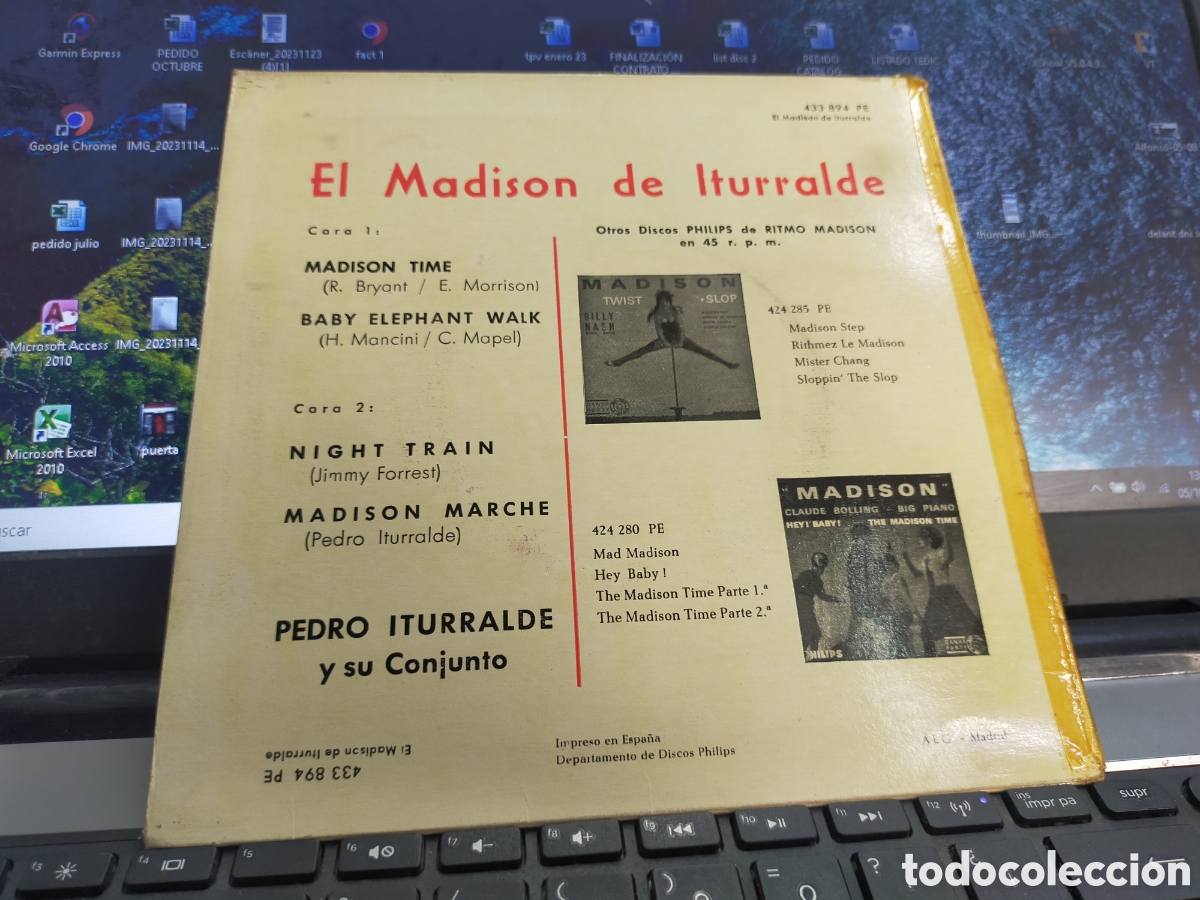 Discos de vinilo: Pedro iturralde ep Madison time + 3 1963 - Foto 2